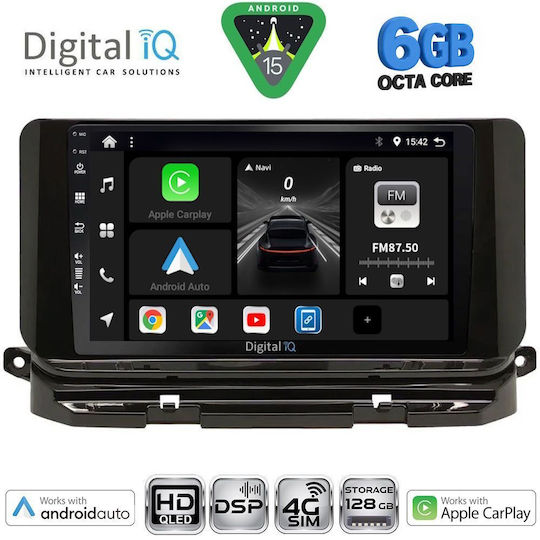 Digital IQ Car Audio System for Skoda Octavia 2021 (Bluetooth/USB/WiFi/GPS/Apple CarPlay/Android Auto) with 10" Touch Screen