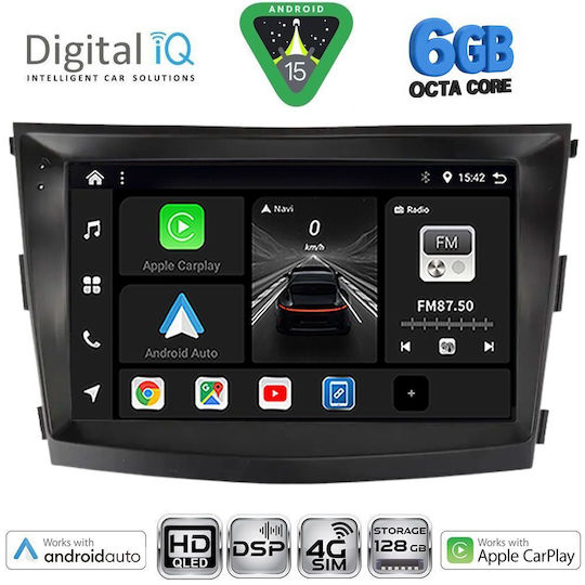 Digital IQ Car Audio System for Ssangyong Tivoli Bluetooth USB WiFi GPS Apple CarPlay Android Auto with 9" Touch Screen