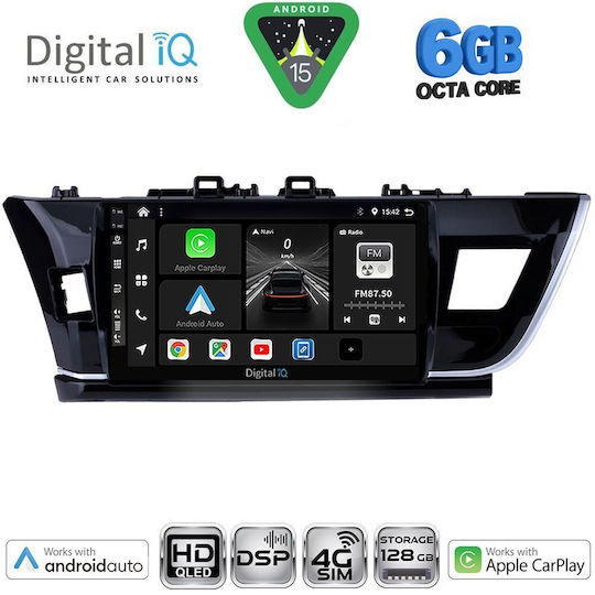 Digital IQ Car Audio System for Toyota Corolla 2013-2016 (Bluetooth/USB/WiFi/GPS/Apple CarPlay/Android Auto) with 10" Touch Screen