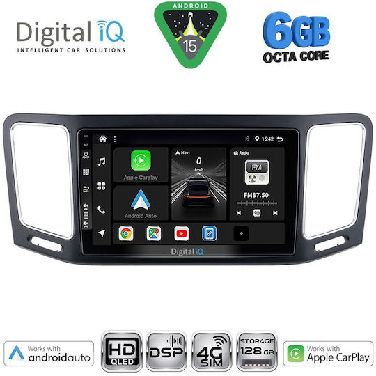 Digital IQ Car Audio System for Volkswagen Sharan 2011-2023 Bluetooth USB WiFi GPS Apple CarPlay Android Auto with 9" Touch Screen