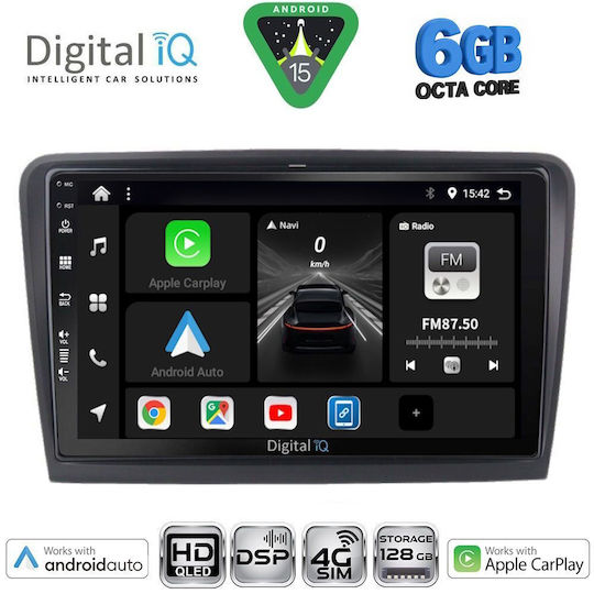Digital IQ Car Audio System for Skoda Superb 2008-2015 Bluetooth USB WiFi GPS Apple CarPlay Android Auto with 10" Touch Screen