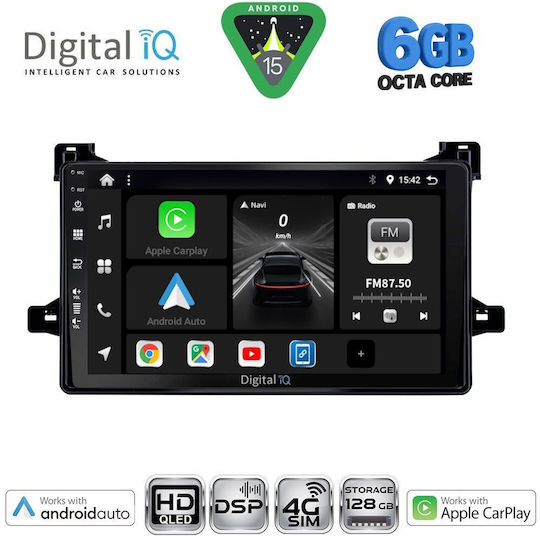 Digital IQ Car Audio System for Toyota Prius 2016-2020 Bluetooth USB WiFi GPS Apple CarPlay Android Auto with 9" Touch Screen