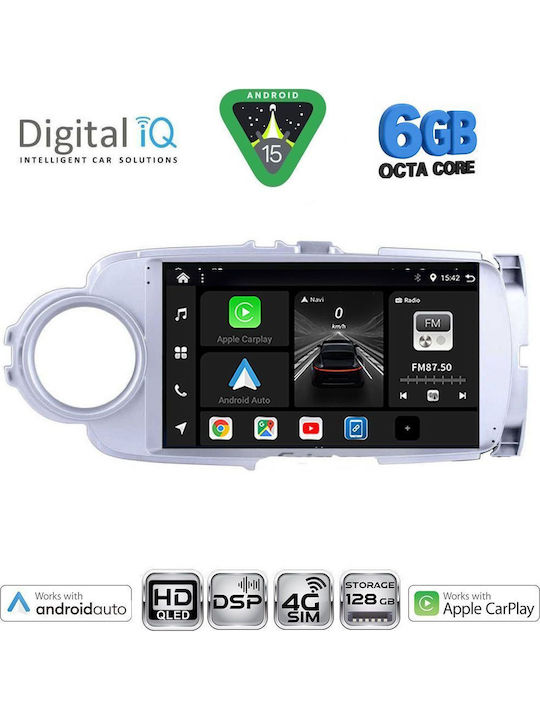Digital IQ Car Audio System for Toyota Yaris 2011-2015 (Bluetooth/USB/WiFi/GPS/Apple CarPlay/Android Auto) with 9" Touch Screen