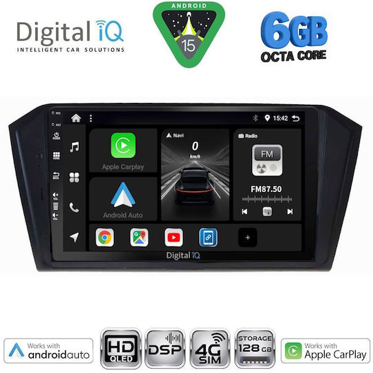 Digital IQ Ηχοσύστημα Αυτοκινήτου για Volkswagen Passat 2016-2023 (Bluetooth/USB/WiFi/GPS/Apple-Carplay/Android-Auto) με Οθόνη Αφής 10"