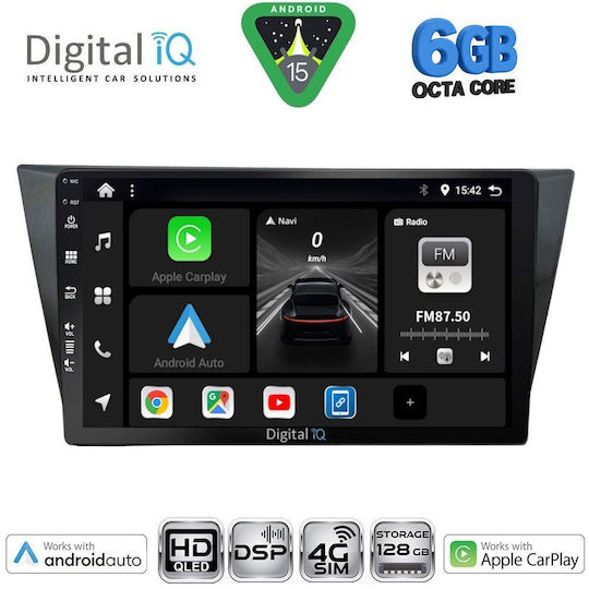 Digital IQ Ηχοσύστημα Αυτοκινήτου για Volkswagen Tiguan 2016-2022 (Bluetooth/USB/WiFi/GPS/Apple-Carplay/Android-Auto) με Οθόνη Αφής 10"