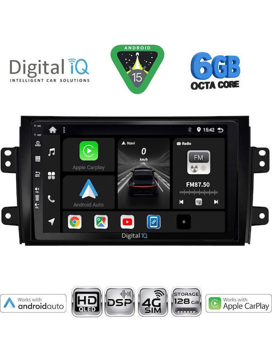Digital IQ Car Audio System for Fiat Sedici Suzuki SX4 2005-2013 Bluetooth USB WiFi GPS Apple CarPlay Android Auto with 9" Touch Screen