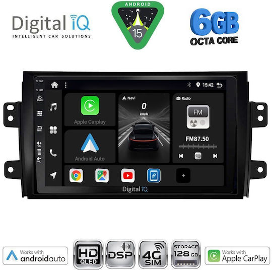 Digital IQ Car Audio System for Fiat Sedici Suzuki SX4 2005-2013 Bluetooth USB WiFi GPS Apple CarPlay Android Auto with 9" Touch Screen