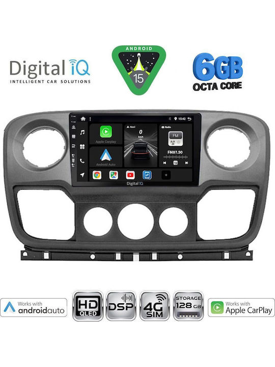 Digital IQ Car Audio System for Opel Movano Renault Master Nissan NV400 2010-2020 (Bluetooth/USB/WiFi/GPS/Apple CarPlay/Android Auto) with 10" Touch Screen