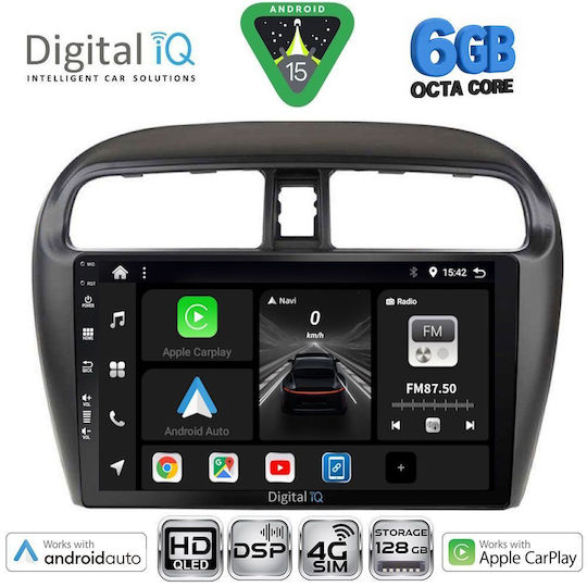 Digital IQ Car Audio System for Mitsubishi Space Star 2013-2020 Bluetooth USB WiFi GPS Apple CarPlay Android Auto with 9" Touch Screen