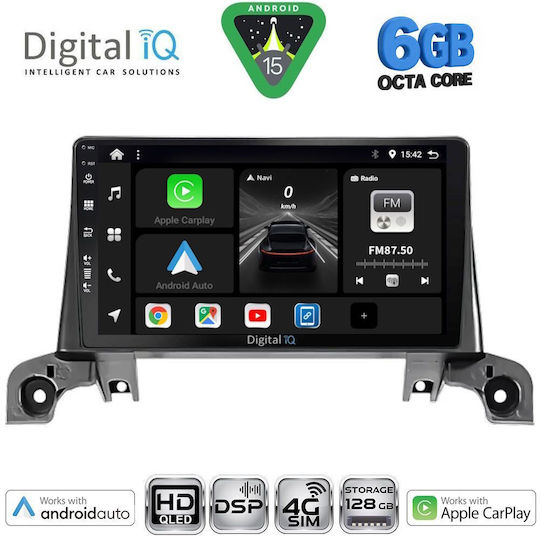 Digital IQ Ηχοσύστημα Αυτοκινήτου για Peugeot 3008 (Bluetooth/USB/WiFi/GPS/Apple-Carplay/Android-Auto) με Οθόνη Αφής 9"
