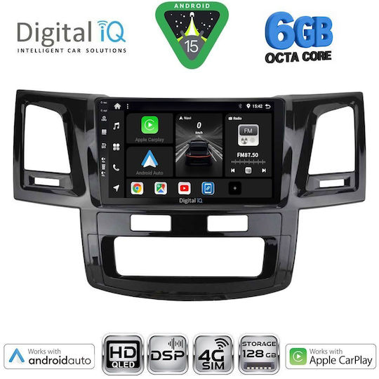 Digital IQ Ηχοσύστημα Αυτοκινήτου για Toyota Hilux 2005-2016 (Bluetooth/USB/WiFi/GPS/Apple-Carplay/Android-Auto) με Οθόνη Αφής 9"