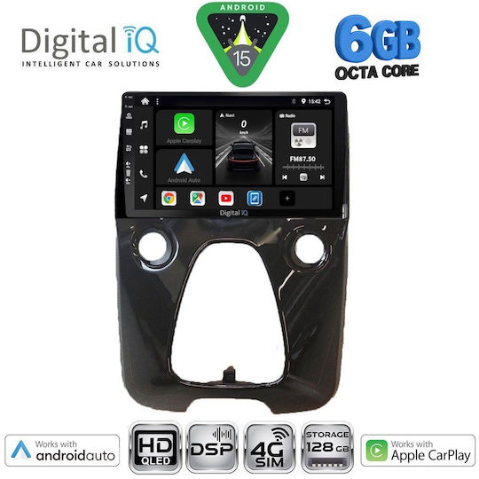 Digital IQ Car Audio System for Toyota Aygo 2014-2022 with A/C Bluetooth USB WiFi GPS Apple CarPlay Android Auto with 10" Touch Screen