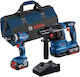 Bosch 18V-45 18V-45 Σετ Κρουστικό Δραπανοκατσάβιδο & Πιστολέτο 18V με 2 Μπαταρίες 4Ah και Θήκη