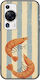 Salt & Stripe Collection Tide Huawei P60 Black TPU Silicone Mobile Phone Case