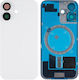 Apple Iphone 16 Back Glass Large Hole + Lens + Magsafe White Oem Logo