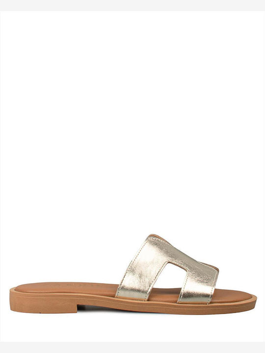 Women's Flat Sandals Gold Venus-61163 Platinum