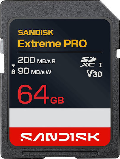 Sandisk Extreme Pro SDXC 64GB U3 V30 UHS-I 200MB/s