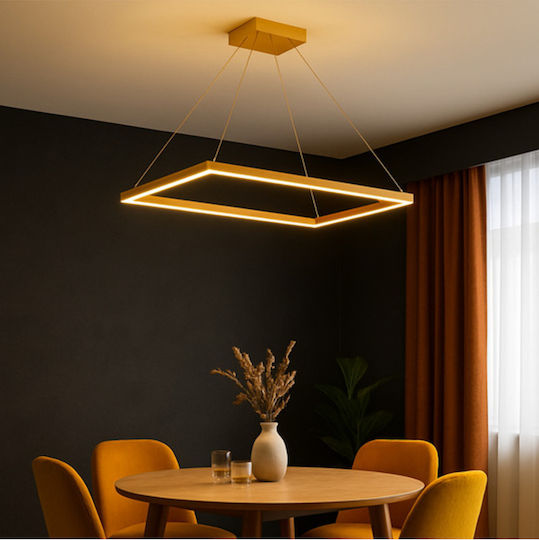 Jiju Lumini Suspendate Auriu LED cu Lumină Bianco Reglabilă 80x40cm