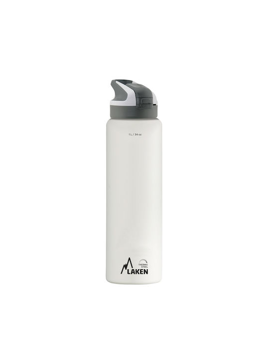 Laken Παγούρι Ανοξείδωτο 1000ml Λευκό