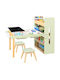 Kids Table Set with Chairs for Painting Beige