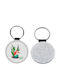 Leather Round Keychain Ariel Glitter Silver