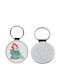 Breloc Rotund Din Piele Ariel Glitter Argintiu