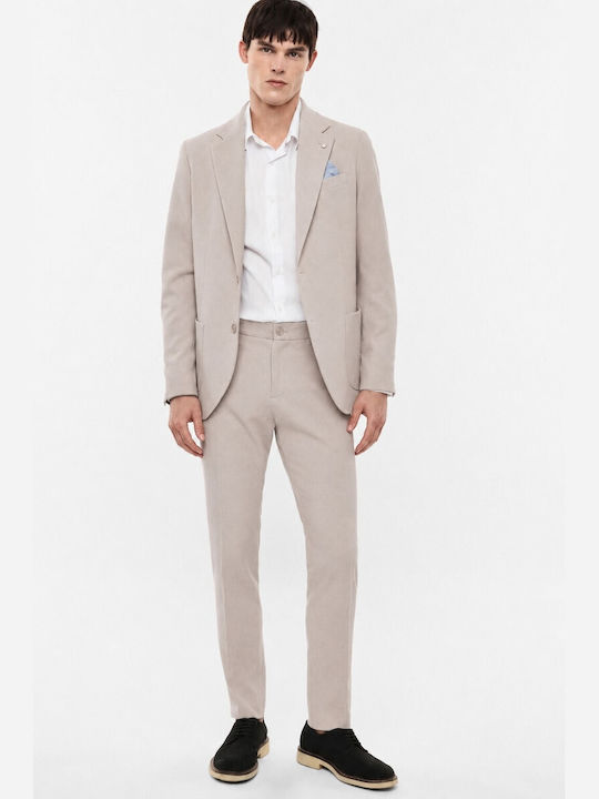 Trousers In Slim Fit Beige