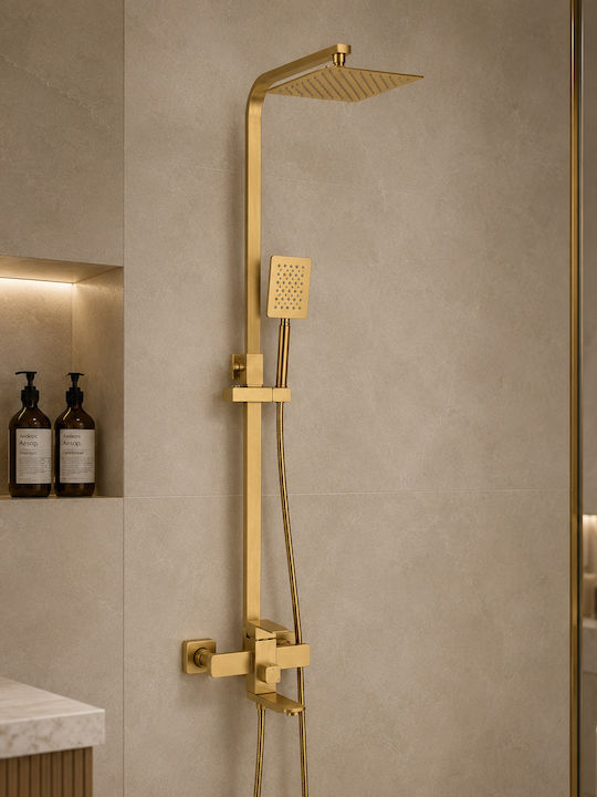 Alista Home Coloană de duș cu mixer de cadă gri