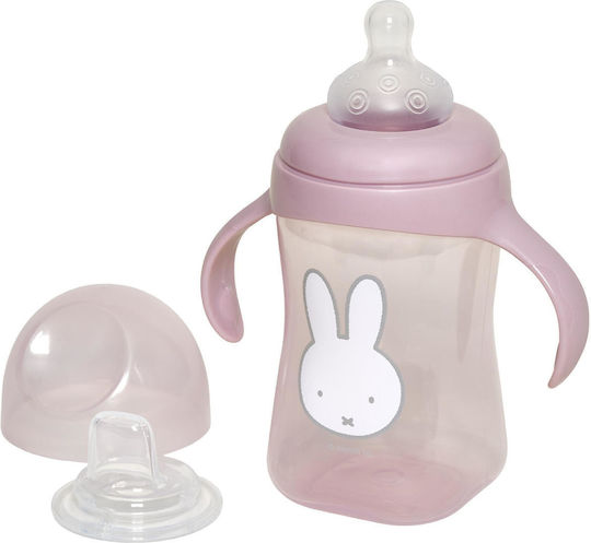 Baby Oliver Εκπαιδευτικό Μπιμπερό Πλαστικό με Λαβές Ροζ 300ml