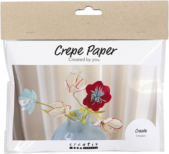 Creativ Company Mini Craft Kit Crepe Paper Μίνι Κιτ Χειροτεχνίας Χαρτί Κρεπ Λουλούδια 1 Τεμάχιο