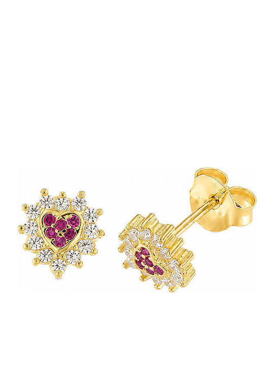 Ios Hypoallergenic Gold Plated Kids Earrings Studs Heart Made of Silver