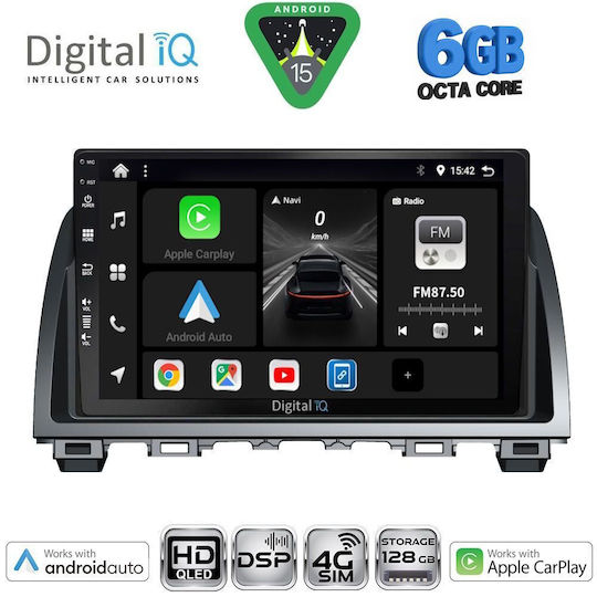 Digital IQ Car Audio System for Mazda 6 2012-2017 Bluetooth USB WiFi GPS Apple CarPlay Android Auto with 9" Touch Screen