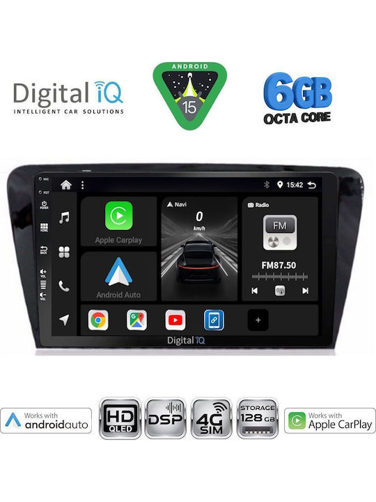 Digital IQ Car Audio System for Skoda Octavia 2013-2021 (Bluetooth/USB/WiFi/GPS/Apple CarPlay/Android Auto) with 10" Touch Screen