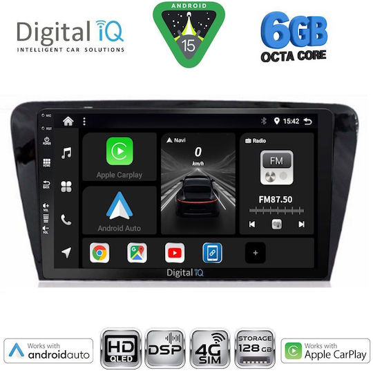 Digital IQ Car Audio System for Skoda Octavia 2013-2021 (Bluetooth/USB/WiFi/GPS/Apple CarPlay/Android Auto) with 10" Touch Screen