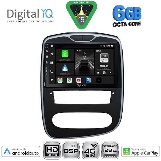Digital IQ Car Audio System for Renault Clio 2016-2019 Bluetooth USB WiFi GPS Apple CarPlay Android Auto with 10" Touch Screen
