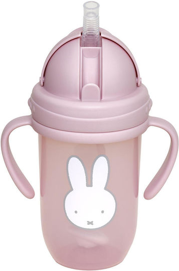 Baby Oliver Παιδικό Ποτηράκι με Χερούλι και Καλαμάκι από Πλαστικό Ροζ 260ml