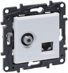 Niloe Step Modul Weiß Fernsehsocket Typ F + 1x Uae Cat.6 Utp