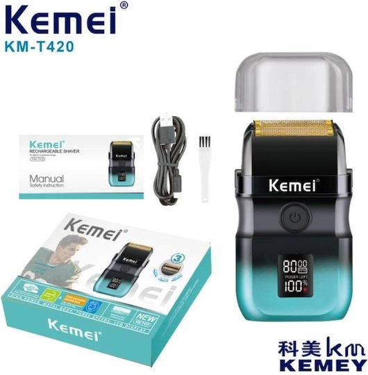 Kemei KM-T420 Foil Ξυριστική Μηχανή Προσώπου / Σώματος Επαναφορτιζόμενη / Με Καλώδιο