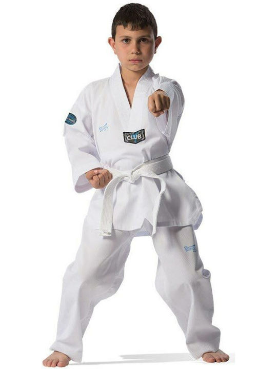 Olympus Sport Club Ribbed Στολή Taekwondo Ενηλίκων/Παιδική Λευκή