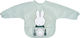 Miffy Fabric Baby Bib with Hoop & Loop Fastener, with Pocket & Sleeves Green for 6 Months+