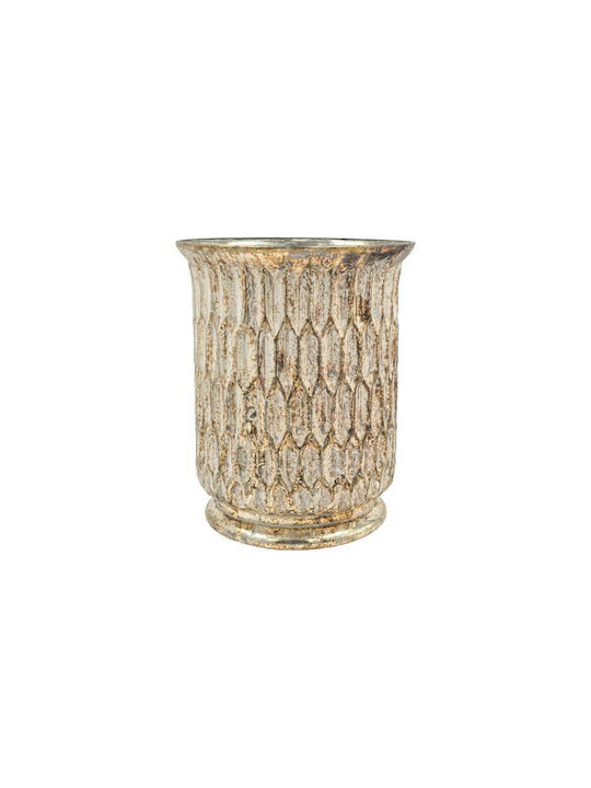 Fylliana Decorative Glass White Vase 16xH20cm