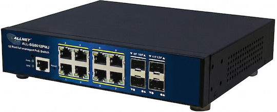 Allnet ALL-SG8612PMJ v1 L2 PoE+ Switch με 12 Θύρες Gigabit (1Gbps) Ethernet