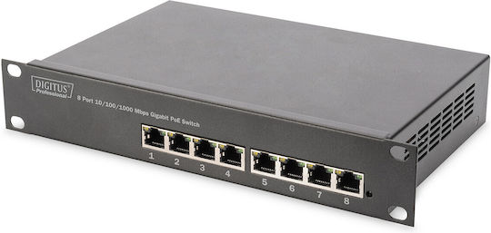 Digitus DN-95317-1 Unmanaged L2 PoE+ Switch With 8 Gigabit (1Gbps) Ethernet Ports