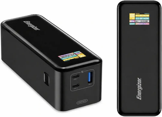 Energizer Power Bank 27000mAh με Θύρα USB-A και 2 Θύρες USB-C Μαύρο