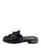 Leather Mules with Heel in Black Colour