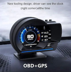 Hud Οθόνη Αυτοκινήτου Obd Gps Ψηφιακό Ταχύμετρο Ρολόι