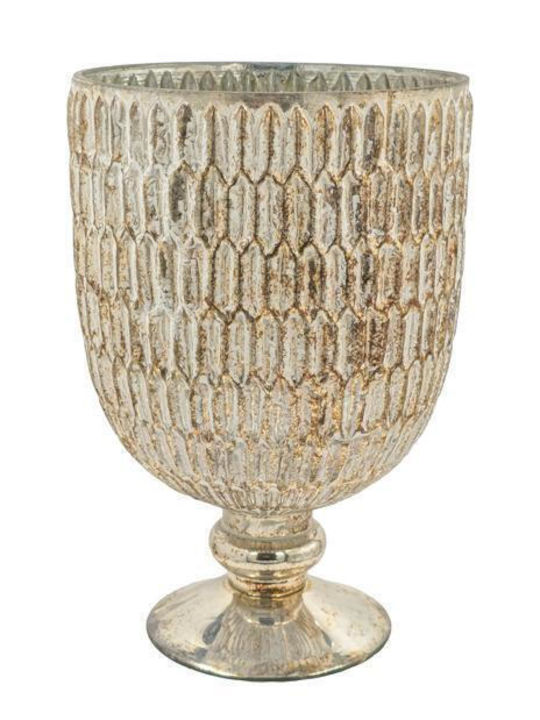 Fylliana Glass Candle Holder In Gold Colour 17x...