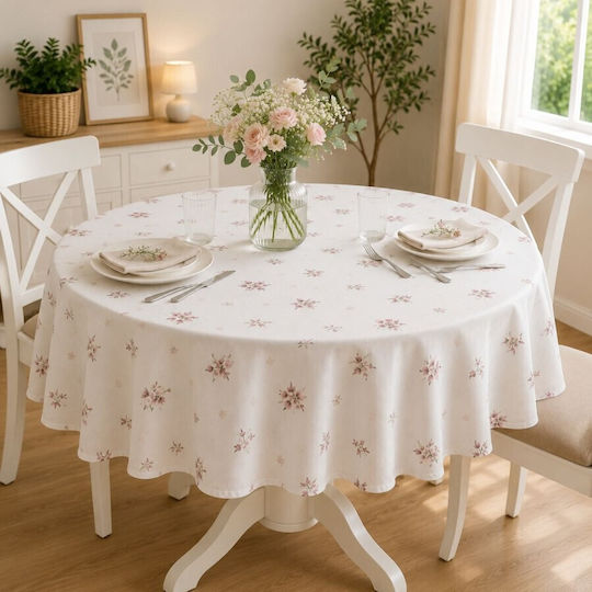 Pucioasa Rotunda Stain Resistant Pink Tablecloth Diameter 180cm Pucioasa Rotunda Stain Resistant Pink Tablecloth Diameter 180cm