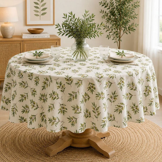 Pucioasa Ροτόντα Αλέκιαστο Leaves With Green Olives Φ180εκ.