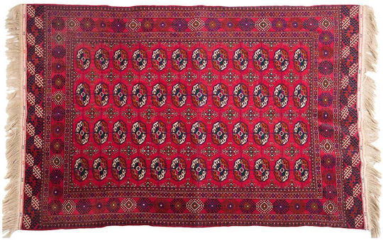 Klassischer handgefertigter Teppich Russisches Bokhara 163x252 cm Bordeauxrot
